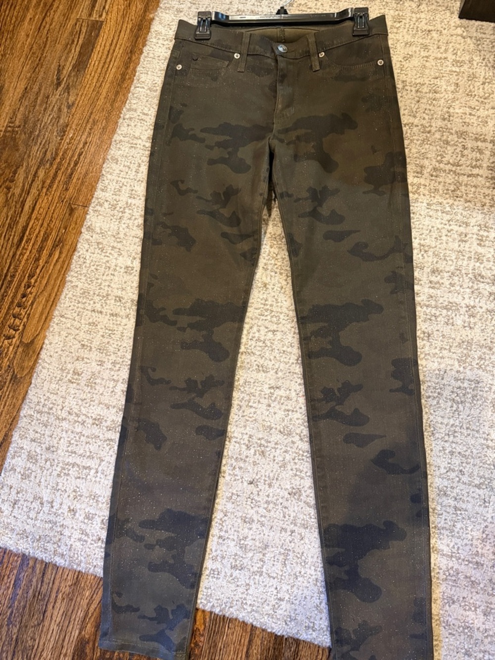 Hudson Skinny Jeans Olive Green camo with some sparkle & stretch